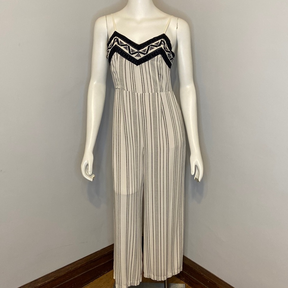 Skies Are Blue Striped Jumpsuit